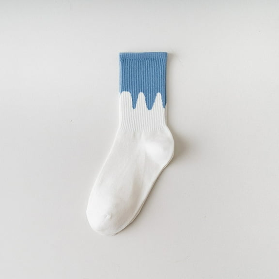 MSJUHEG Socks,Running Socks,Fuzzy Socks,Womens Ankle Socks,Crew Socks,Womem Blue Plaid Socks Shallow Mouth Japanese Cute Milk Pattern Socks B One Size