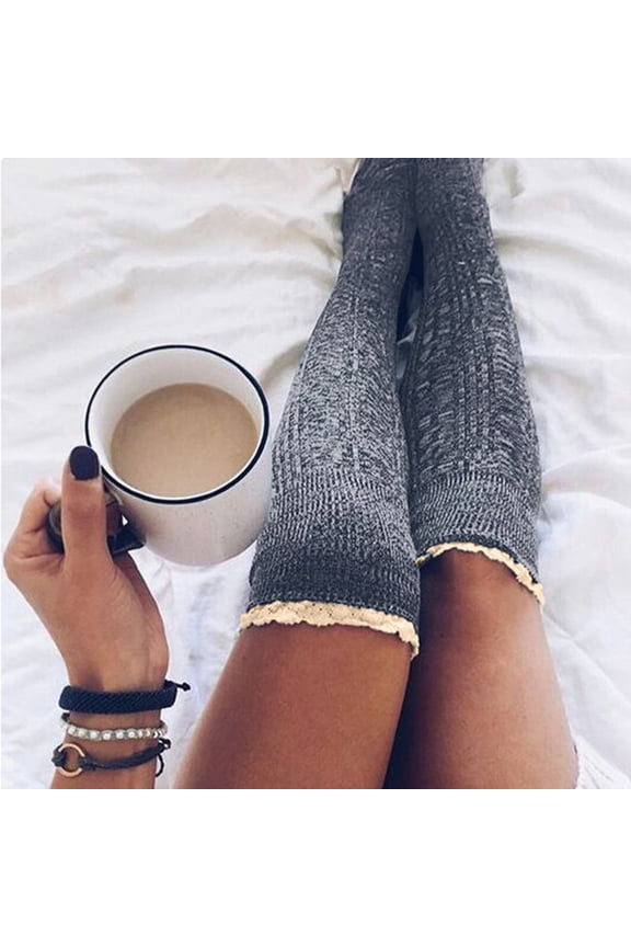 Socks for Women,Running Socks,Fuzzy Socks,Womens Ankle Socks,Crew Socks for Women,Over Socks Stockings Thigh Long Knee Knit High Cotton Women Socks Gray One Size