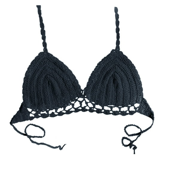 MSJUHEG Sports Bathing Suit,Cut Out,Bralette Swim Top,Knot Twist,Sports Bra,Plus Size Swim Top,Swimwear Top Black M