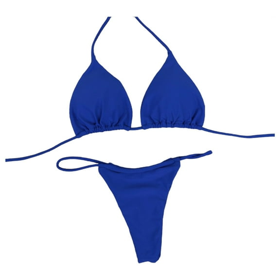 MSJUHEG Sporty Bikini Sets for Women,Knot Front,Summer Swimsuit,Swim Suits for Women 2025,Tummy Control Bikini for Women,Two Piece Swimsuit,Thong Bikini Sets for Women Blue S