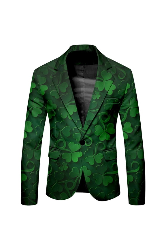 St Patricks Day Men's Party Suit Suits for Men Solid Color Prom Suit Jacket with Tie Pants Jackets for Men White L
