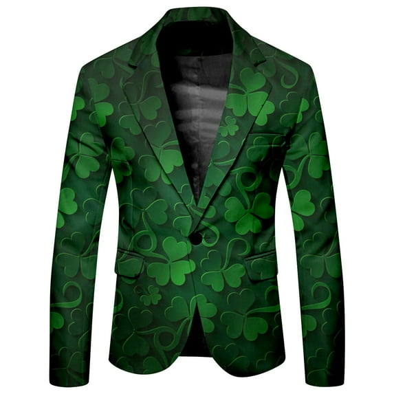MSJUHEG St Patricks Day Men's Party Suit Suits for Men Solid Color Prom Suit Jacket with Tie Pants Jackets for Men White M