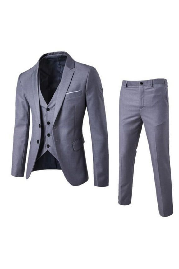 Suits Mens Shirts Men’S Suit Slim 3 Piece Suit Business Wedding Party Jacket Vest & Pants Coat Lounge Sets For Women Gray S