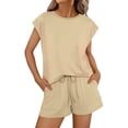 thumbnail image 1 of MSJUHEG Summer 2 Piece Sets for Women Plus Size Short Sets Short Set Plus Size Lounge Sets for Women 2 Piece Workout Sets for Women 2 Piece Summer Sets for Women Khaki M, 1 of 9