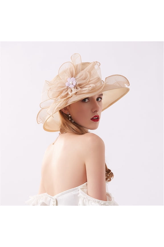 Sun Hats for Women Beach Hats for Women Trucker Hat Church Kentucky Derby Fascinator Bridal Tea Party Wedding Hat Hats for Women Fascinators Hats for Women Polyester 1PC Hat Khaki One Size