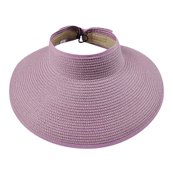 MSJUHEG Sun Hats for Women Beach Hats for Women Trucker Hat Women's Summer Foldable Straw Sun Visor W/Cute Bowtie Hat Hats for Women Fascinators Hats for Women Cotton 1PC Hat Purple One Size