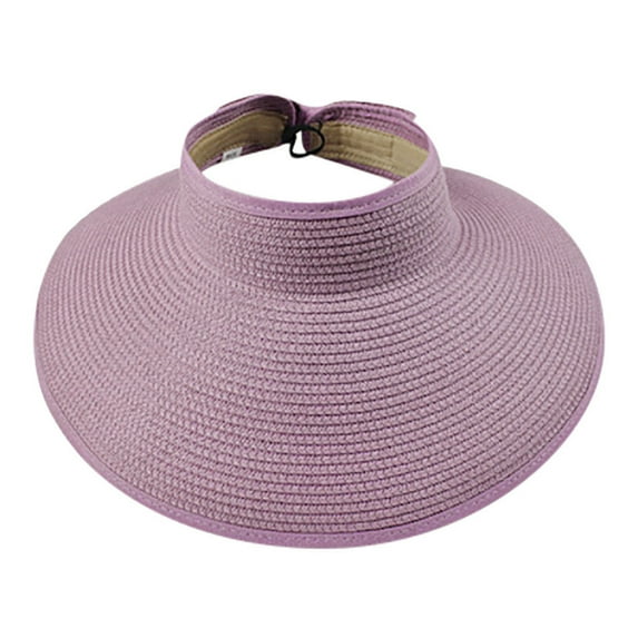 MSJUHEG Sun Hats for Women Beach Hats for Women Trucker Hat Women's Summer Foldable Straw Sun Visor W/Cute Bowtie Hat Hats for Women Fascinators Hats for Women Cotton 1PC Hat Purple One Size