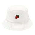 thumbnail image 1 of MSJUHEG Sun Hats for Women Bucket Hats for Woman Trucker Hat Unisex Strawberry Print Fisherman Hat Sunscreen Outdoors Cap Hats for Women Fascinators Hats for Women Cotton Blend 1PC Hat White One Size, 1 of 2