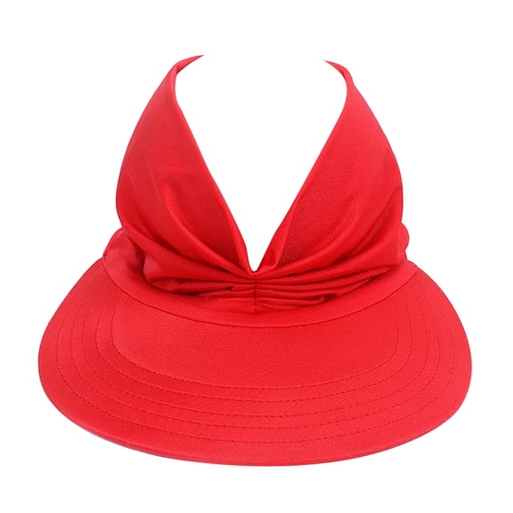 MSJUHEG Sun Hats for Women Sun Hat Trucker Hat Summer Hat Women's Sun Visor Sun Hat Anti-Ultraviolet Elastic Hollow Top Hat Hats for Women Fascinators Hats for Women Polyester 1PC Hat Red One Size