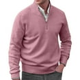 thumbnail image 1 of MSJUHEG Sweaters For Women Mens Sweater Autumn Men'S Solid Color Casual Loose V Neck Tight Pullover Sweater Sweaters For Men Pink Xl, 1 of 3