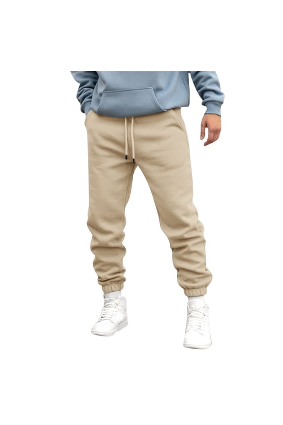 Sweatpants Mens Sweatpants Mens Autumn Winter High Street Loose Sports Outdoor Running Sweater Pants Trousers Solid Pants Men'S Pants Khaki 2Xl