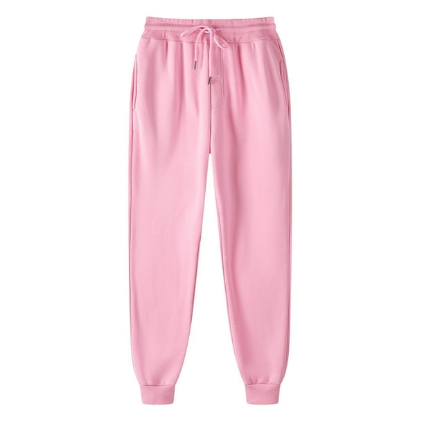 MSJUHEG Sweatpants Mens Sweatpants Mens Hip Hop Pants Solid Color Track Cuff Lace Up Workout Pants With Pocket Men S Pants Pink 2Xl Walmart Business Supplies