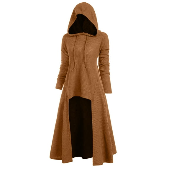 MSJUHEG Sweatpants Women Womens Long Sleeve Tops Women Plus Size Cloak Sweater Plus Hooded Low Fashion Tops High Blouse Womens Vintage Women'S Coat Joggers For Women Khaki Xl