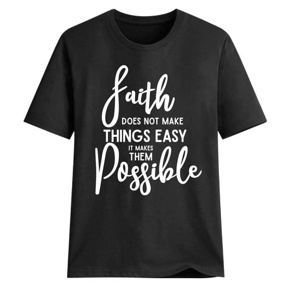 MSJUHEG Sweatshirt For Women Womens Tops Womens Plus Size Letter Print T-Shirt Fashion Summer Christian Casual Tops Shirt Womens Sweatshirt Black Xxl