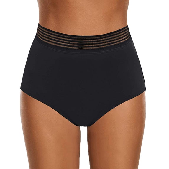 MSJUHEG Swim Shorts Women Stretchy Swim Bottom Swimwear Beach High Waist Bikini Bottoms Stretchy Board Shorts Solid Tankini Bottoms Suit Bottom High Waisted Shorts Bathing Suit Black L