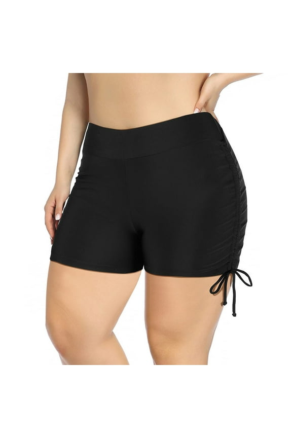 Swim Suits for Women 2024,swim Shorts Women,swimwear Board Shorts,womens Swimsuits Nylon Spandex Plus Size Hight Waist Swimwear Bottom Thong Bathing Sports Yoga Shorts Skirt Black 3xl