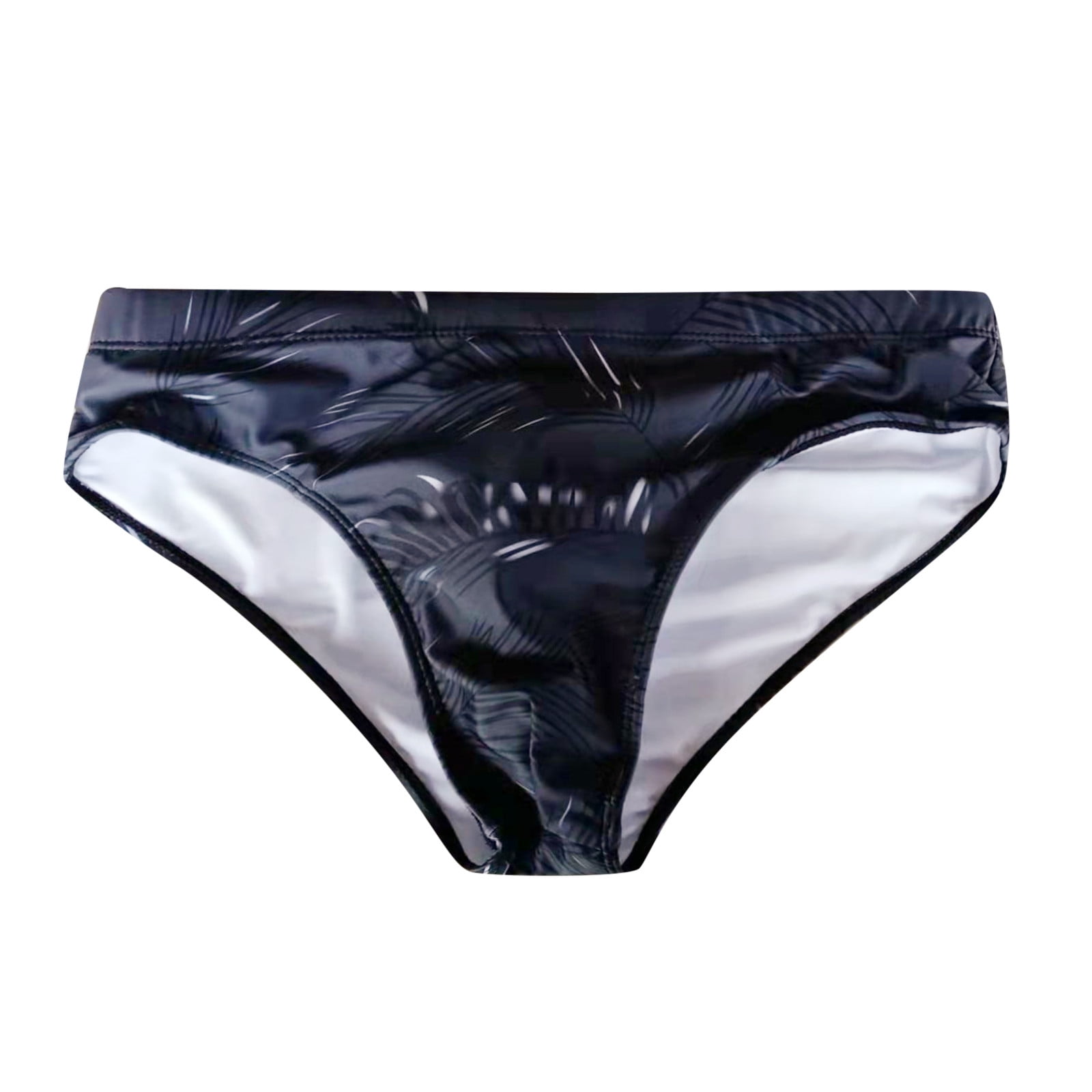 Qubskry Men's Swim Trunk Solid Swimming Brief Swimsuit for