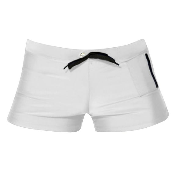 MSJUHEG Swim Trunks Men Swimsuit Mens Swim Trunks Mens Bathing Suit Boxers for Men Nylon White S