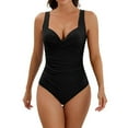 thumbnail image 1 of MSJUHEG Swimsuits for Women 2025,Short Sleeve Bathing Suit,Women's One-piece Swimsuits,Womens Bathing Suits,Monokini,Bathing Suit Monokini,Ribbed One Piece Swimsuits for Women Black 2XL, 1 of 5