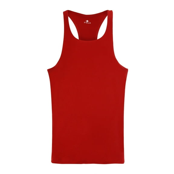 MSJUHEG Tank Tops Men Mens Vest Tank Round Neckline Sleeveless Men Tank Topsslim Casual Basic Vest Tank Tops Red S