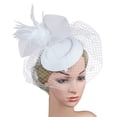 thumbnail image 1 of MSJUHEG Tea Party Hats,Feather Hair Clip,Feather Headpiece,Church Hats,Fascinators Hats,And Tea Pillbox Fascinators Headwear Hat for Girls Hat Headband White One Size, 1 of 7