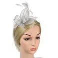 thumbnail image 1 of MSJUHEG Tea Party Hats,Feather Hair Clip,Feather Headpiece,Church Hats,Fascinators Hats,Elegant Hat Strap Flower Feather Hat Hair Clip Headband Gray One Size, 1 of 9