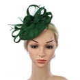 thumbnail image 1 of MSJUHEG Tea Party Hats,Feather Hair Clip,Feather Headpiece,Church Hats,Fascinators Hats,Elegant Hat Strap Flower Hat Hair Clip Headband Accessory Green One Size, 1 of 7