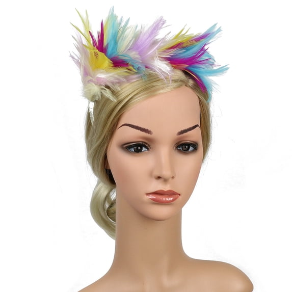 MSJUHEG Tea Party Hats,Feather Hair Clip,Feather Headpiece,Church Hats,Fascinators Hats,For Feathers Headwear Headband Wedding Fascinator Headband White One Size
