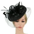 thumbnail image 1 of MSJUHEG Tea Party Hats,Feather Hair Clip,Feather Headpiece,Church Hats,Fascinators Hats,Headband Hat Strap Accessory Hair Flower Clip Elegant Hat Headband Black One Size, 1 of 7