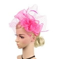 thumbnail image 1 of MSJUHEG Tea Party Hats for Women,Feather Hair Clip,Feather Headpiece,Church Hats for Women,Fascinators Hats for Women,Headwear Flower Hat Headwear Flower Hot Pink One Size, 1 of 4