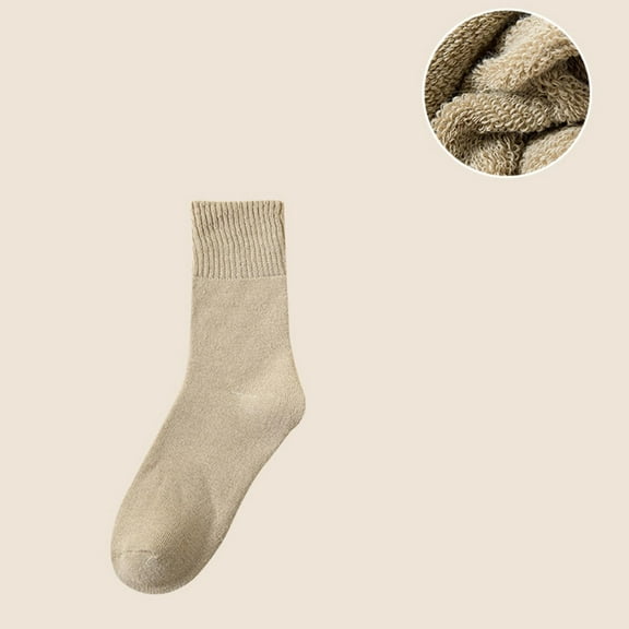 MSJUHEG Thermal Socks,Wool Ankle Socks Men,Sleep Socks for Men,Thin Wool Socks Men,Wool Socks,Mid Length Socks Women Hiking Warm Winter Thick Warm Boots Khaki A
