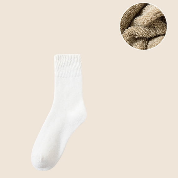MSJUHEG Thermal Socks,Wool Ankle Socks Men,Sleep Socks for Men,Thin Wool Socks Men,Wool Socks,Mid Length Socks Women Hiking Warm Winter Thick Warm Boots White 2 A
