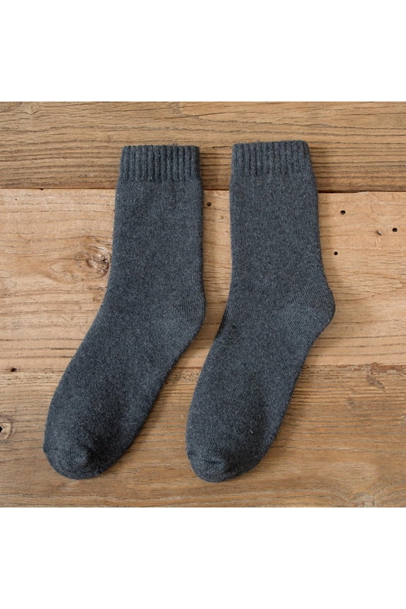 Thermal Socks,Wool Ankle Socks Men,Sleep Socks for Men,Thin Wool Socks Men,Wool Socks,Socks in Plus Velvet Padded Warm Towel Socks Long Cotton Socks Dark Gray One Size