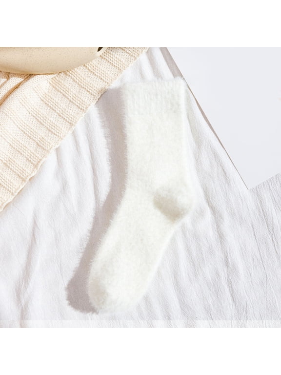 Thermal Socks,Wool Ankle Socks Men,Sleep Socks for Men,Thin Wool Socks Men,Wool Socks,Socks in Plus Velvet Padded Warm Towel Socks Long Cotton Socks White One Size