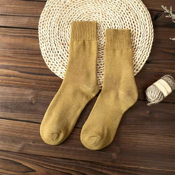 MSJUHEG Thermal Socks,Wool Ankle Socks Men,Sleep Socks for Men,Thin Wool Socks Men,Wool Socks,Thickened Warm Solid Color Socks Multicolor Mid Tube Socks B One Size