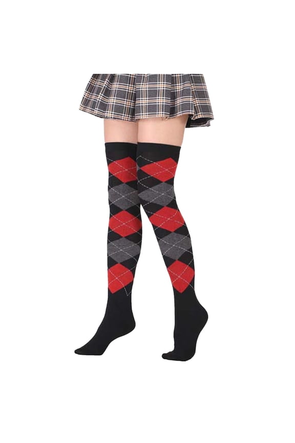 Thigh High Socks,Programmer Socks,Thigh High Compression Socks Women,Striped Thigh High Socks,Knee High Socks,Plaid High Elasticity Over Knee Socks D One Size