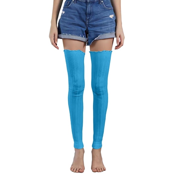 MSJUHEG Thigh High Socks,Programmer Socks,Thigh High Compression Socks Women,Striped Thigh High Socks,Knee High Socks,Thigh Striped Socks High Knee Socks Blue One Size