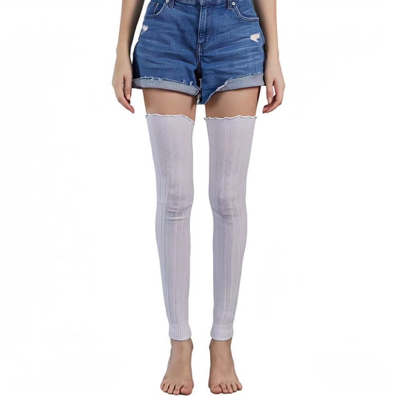 MSJUHEG Thigh High Socks,Programmer Socks,Thigh High Compression Socks Women,Striped Thigh High Socks,Knee High Socks,Thigh Striped Socks High Knee Socks White One Size