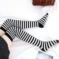 thumbnail image 1 of MSJUHEG Thigh High Socks,Programmer Socks,Thigh High Compression Socks Women,Striped Thigh High Socks,Knee High Socks,Warmer Socks Stripe Spcks Socks Black One Size, 1 of 7