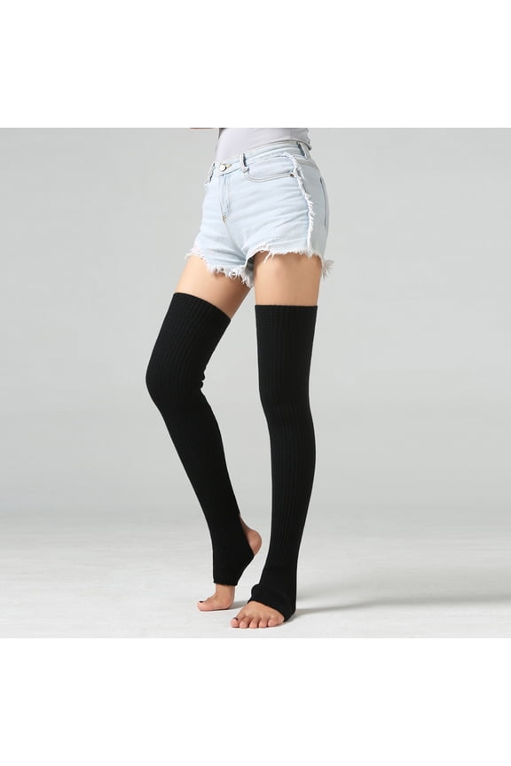 Thigh High Stockings,Long Socks,Slouchy Socks,Boot Socks,Scrunch Socks Women,Woman Thigh Knitted Leg Yoga Socks Boot Cover Leggings Slouch Boot Socks Black One Size