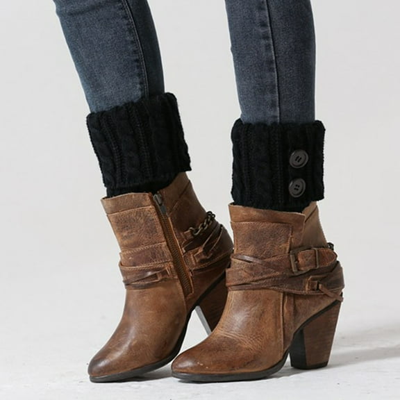 MSJUHEG Thigh High Stockings,Long Socks,Slouchy Socks,Boot Socks for Women,Scrunch Socks Women,Winter Warm Knit Leg Crochet Leggings Slouch Boot Socks Black One Size