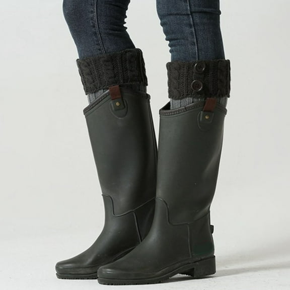 MSJUHEG Thigh High Stockings,Long Socks,Slouchy Socks,Boot Socks for Women,Scrunch Socks Women,Winter Warm Knit Leg Crochet Leggings Slouch Boot Socks Dark Gray One Size