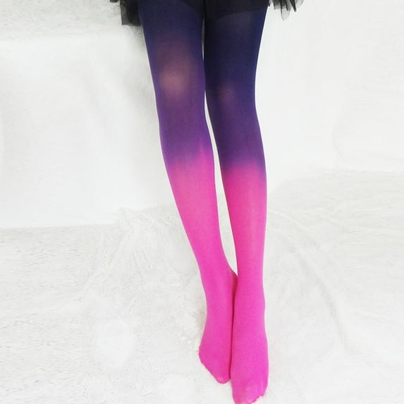 MSJUHEG Thigh High Stockings Womens Socks Vintage Gradual Gradient Change Tights Stockings Women Girls Pantyhose Fashion Thigh High Socks Hot Pink One Size