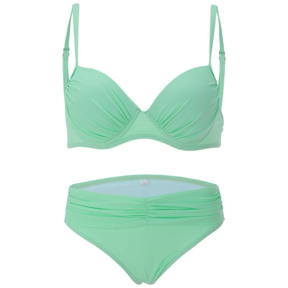 MSJUHEG Thong String 2 Piece Bikini Set,Bathing Suit for Women,Summer Swimsuit,Thong Bikini Sets for Women,Bathing Suits,High Cut Swimsuit,Bikinis Set Green L