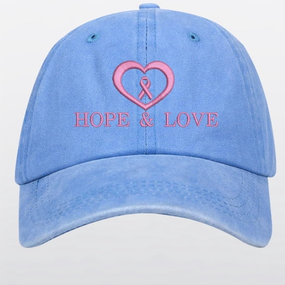 MSJUHEG Trucker Hat,Golf Hat,Hats for Men,Running Hat,Baseball Cap,Breast Cancer Hats for Embroidered Adjustable Breast Cancer Awareness Hat Breast Cancer Blue One Size