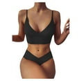 thumbnail image 1 of MSJUHEG Tummy Control Bikini for Women,Bathing Suit for Women,Bikinis Set,Tie Back Bathing Suit,Halter String,Bikini Tops Full Coverage Bottoms,Bathing Suits for Women Black M, 1 of 7