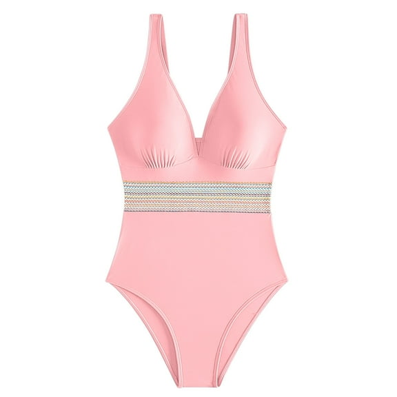 MSJUHEG Tummy Control Swimsuits for Women,Bathing Suit Monokini,High Cut Backless,Women's One-piece Swimsuits,1 Piece Swimsuit,Shapewear Swimsuits for Women,Tummy Control Bathing Suits Pink XL