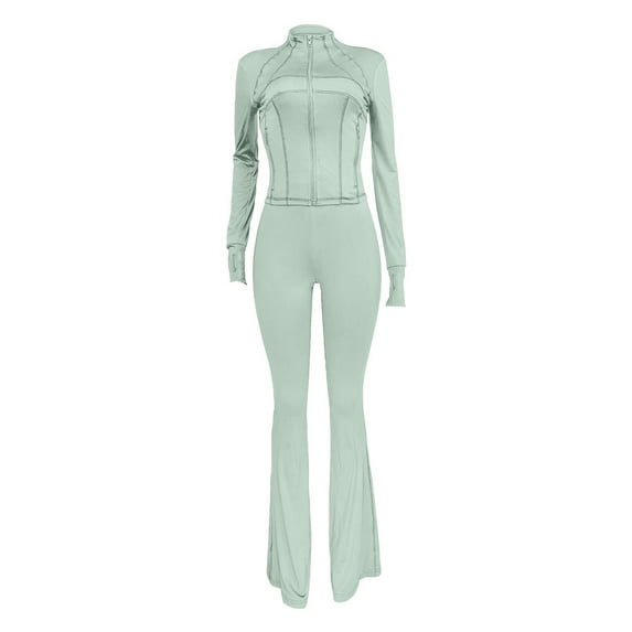 MSJUHEG Two Piece Outfits Summer 2 Piece Outfits 2025 Crop Tops Wide Leg Pant Sets Linen Sets for Women 2 Piece Two Piece Sets for Women Dressy Womens Two Piece Sets Summer Mint Green 2XL