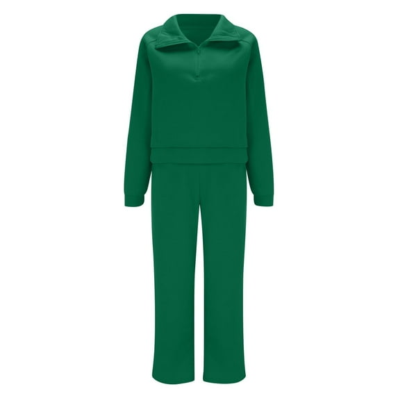 MSJUHEG Two Piece Outfits Summer Travel Outfits for Women Linen Pants Women Sets for Women Workout Sets for Women Summer Work Outfits for Women Two Piece Sets for Women Dressy Green M