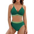 thumbnail image 1 of MSJUHEG Two Piece Swimsuit,Bathing Suits,Bathing Suit for Women Bikini,High Waisted Bikini Sets for Women,2 Piece Bikini Sets,Halter String,Womens Bikini Green M, 1 of 3